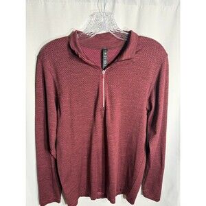 Men’s Lululemon LS Off Red Metal Vent Tech 1/4 Zip Pullover Size Small